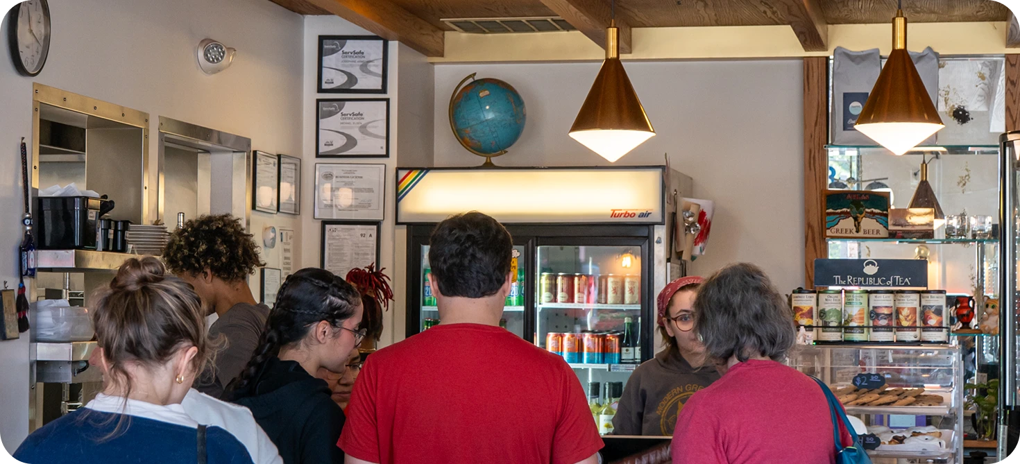 Inside Kafenio Greek Diner