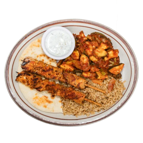 Souvlaki Chicken Skewer Platter